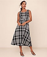 Petite Plaid Belted Flare Dress carousel Product Image 4