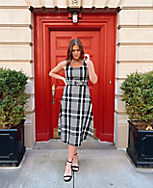 Petite Plaid Belted Flare Dress carousel Product Image 5