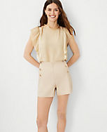 The Petite Side Zip Sailor Short in Linen Blend carousel Product Image 1