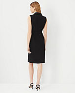 Petite Belted Lapel Flare Dress carousel Product Image 2