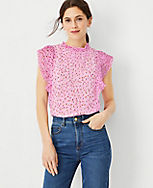 Floral Plisse Ruffle Top carousel Product Image 1