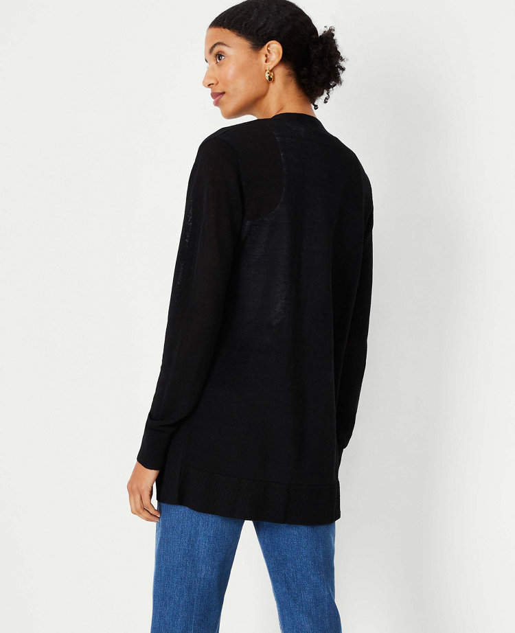 Black linen mix clearance cardigan