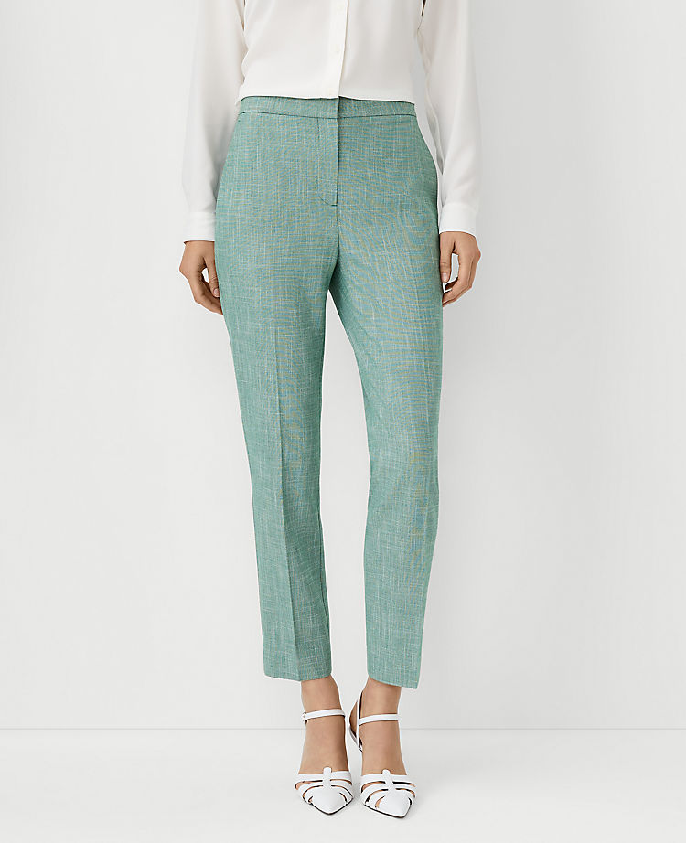 The Petite Eva Ankle Pant in Cross Weave - Curvy Fit