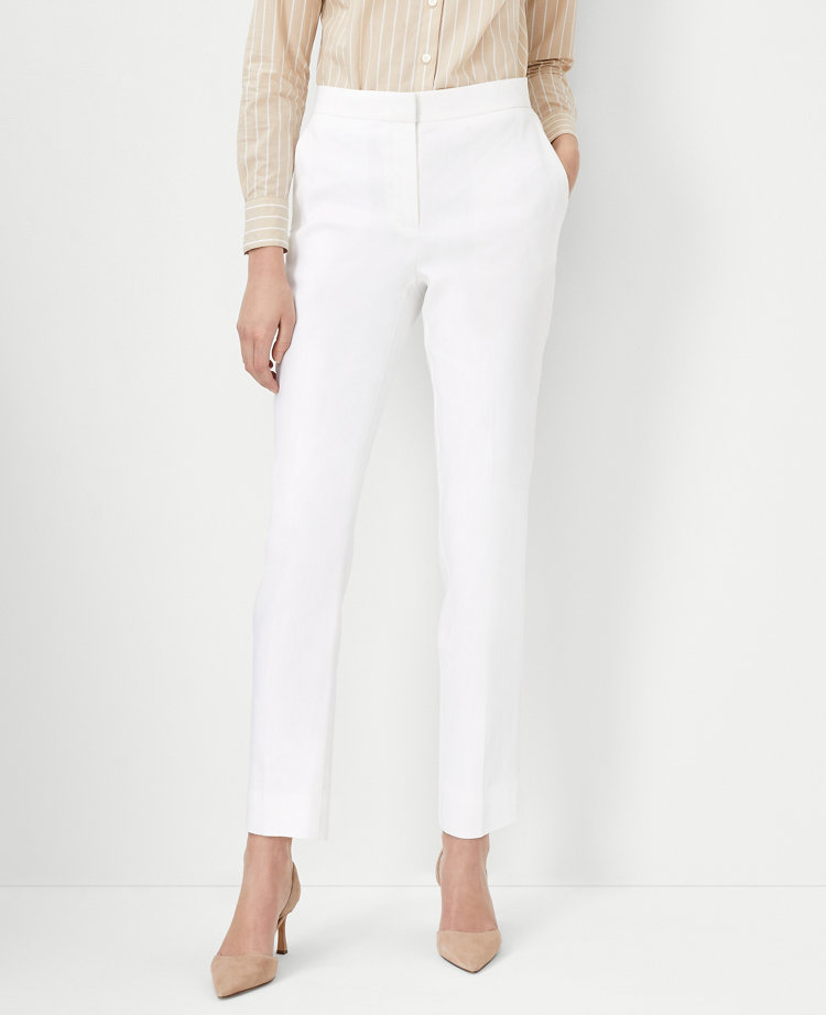 The Petite Ankle Pant in Herringbone Linen Blend - Curvy Fit