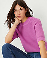 Petite Geo Stitch Elbow Sleeve Sweater carousel Product Image 3