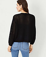 Petite Mesh Stitch Relaxed Sweater carousel Product Image 2