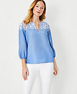 Embroidered Chambray Top carousel Product Image 3