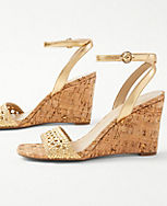 Metallic Woven Leather High Wedge Sandals carousel Product Image 2