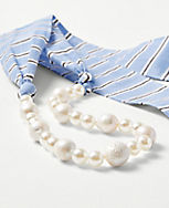 Freshwater Pearl Striped Bow Necklace carousel Product Image 2