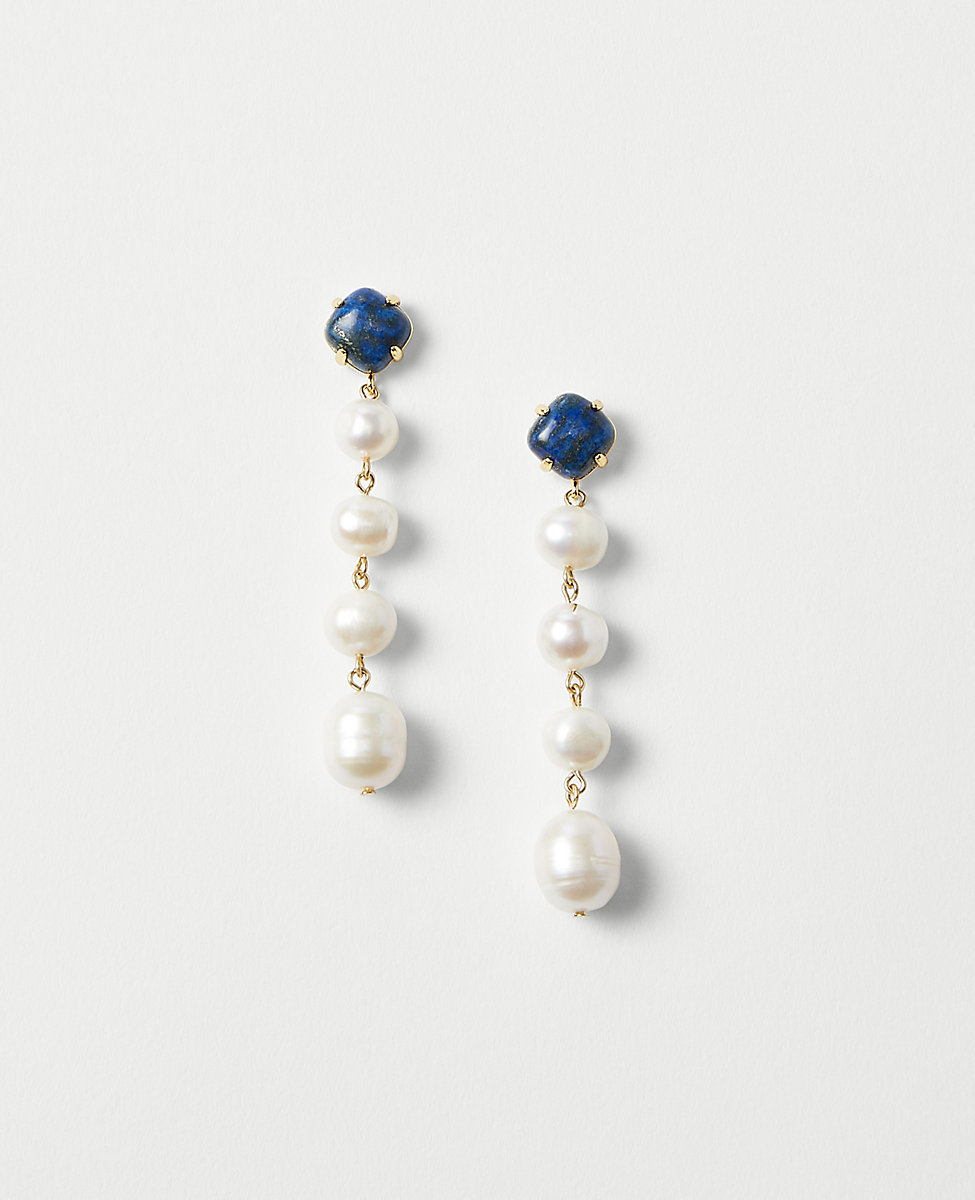 Marbleized Freshwater Pearl Drop Earrings