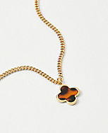 Tortoiseshell Print Clover Pendant Necklace carousel Product Image 2