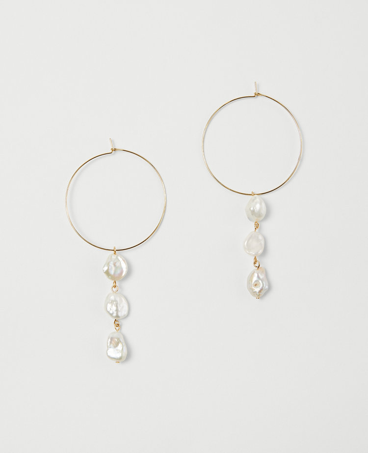 Freshwater Pearl Hoop Earrings