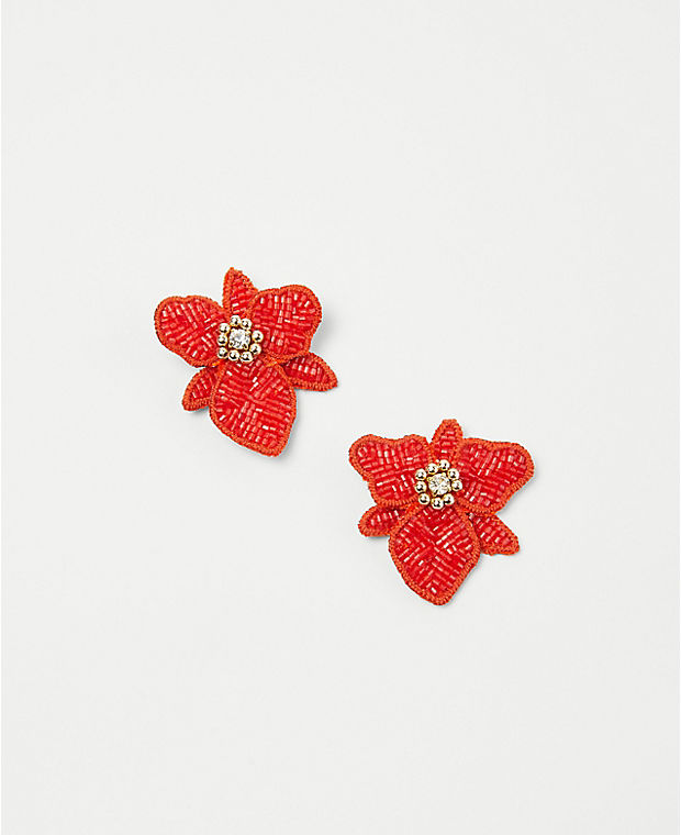 Beaded Flower Stud Earrings
