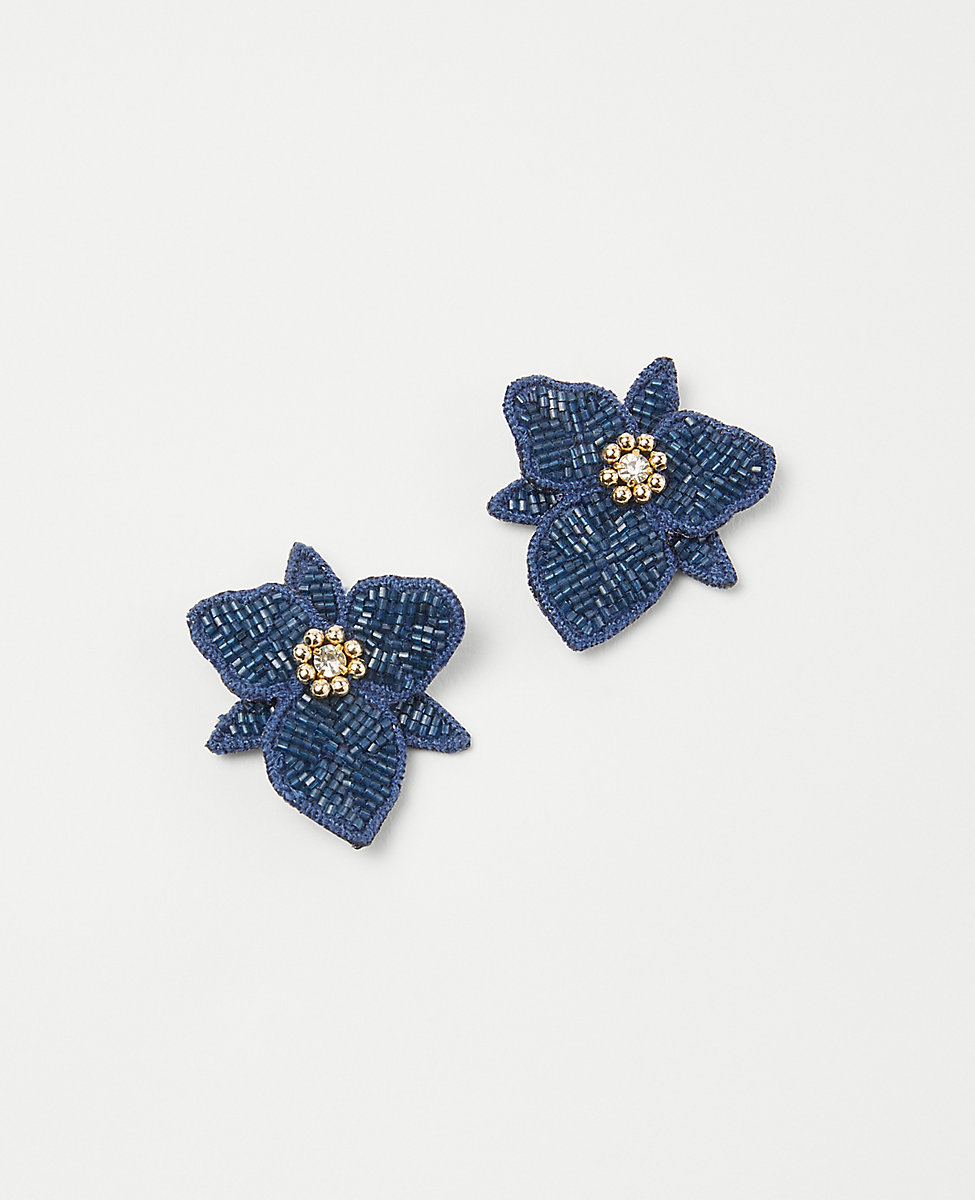 Beaded Flower Stud Earrings