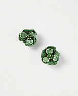 Floral Raffia Wrapped Stud Earrings carousel Product Image 1