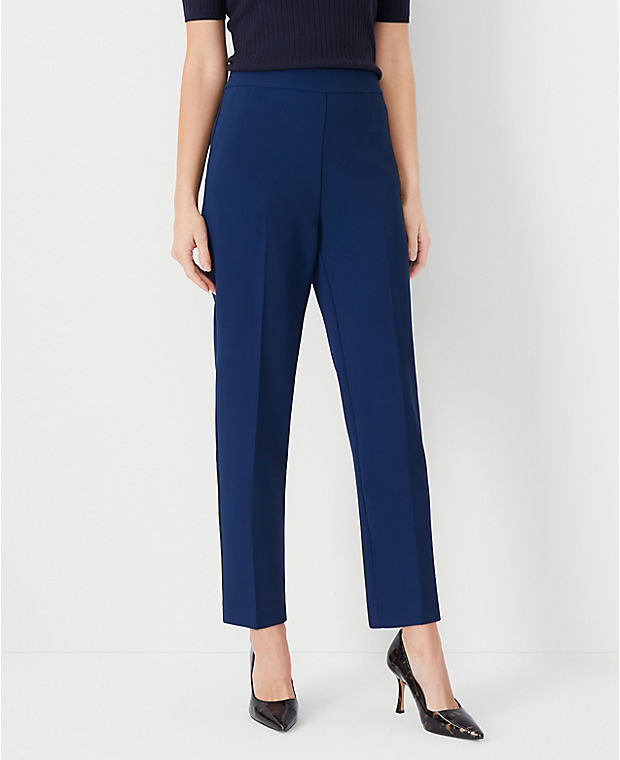 The Petite Side Zip Ankle Pant in Fluid Crepe
