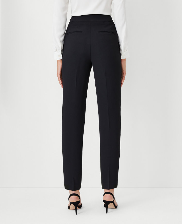 The Petite Side Zip Ankle Pant in Fluid Crepe - Curvy Fit