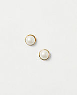 Pearlized Inset Stud Earrings carousel Product Image 1