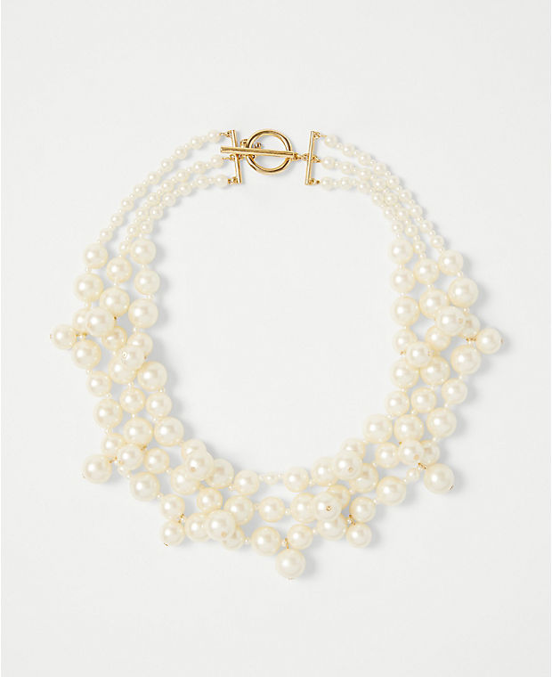 Pearlized Multistrand Statement Necklace