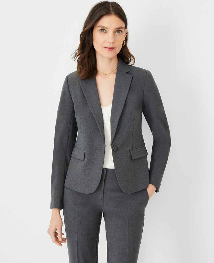 The Notched One Button Blazer in Seasonless Stretch