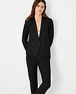 The Notched One Button Blazer in Seasonless Stretch carousel Product Image 1