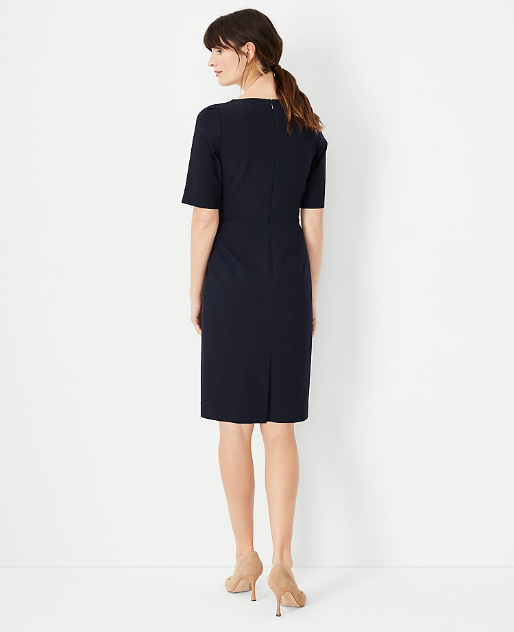 The Elbow Sleeve Square Neck Dress in Seasonless Stretch