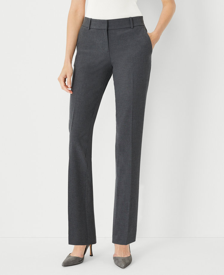 The Seamed Straight Crop Pant in Stripe