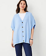 V-Neck Button Poncho carousel Product Image 1