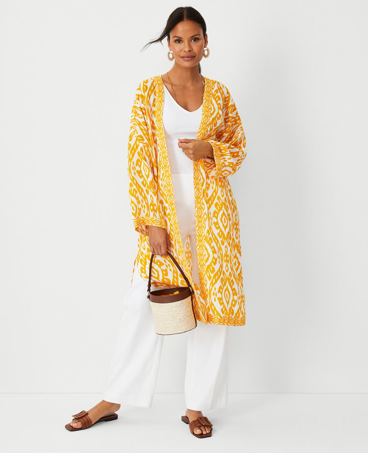 Ikat Linen Blend Duster