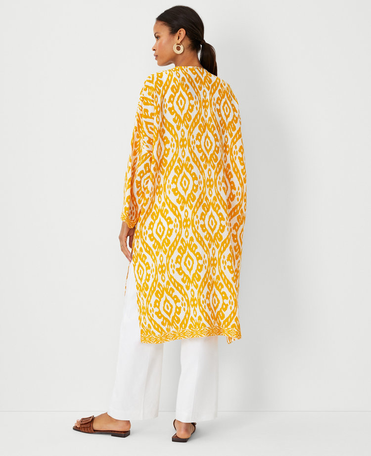 Ikat Linen Blend Duster