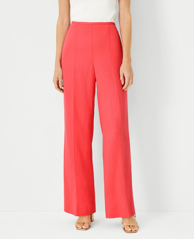 On Borrowed Time Front Slit Wide Leg Linen Pants (Ginger) · NanaMacs