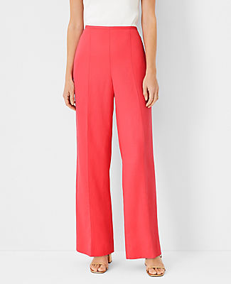 Ann Taylor The Seamed High Rise Side Zip Sophia Straight Pant In Bright Dahlia