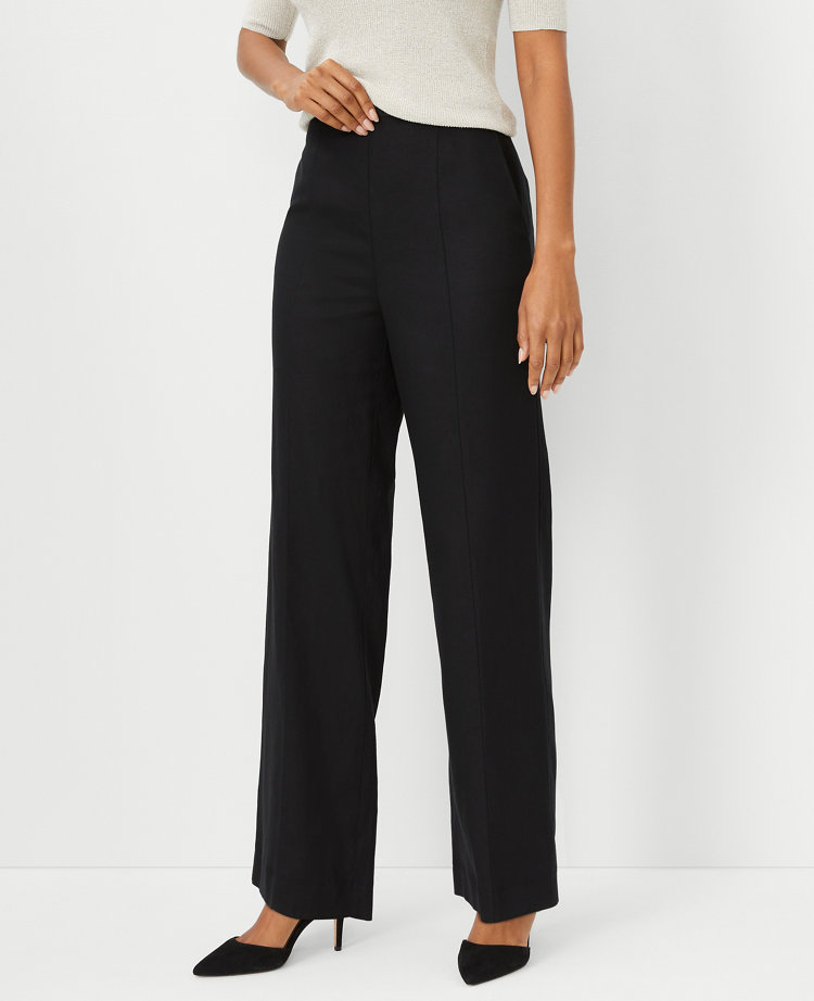 The Pintucked Easy Straight Ankle Pant in Crepe