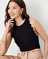 Scalloped Halter Sweater Shell carousel Product Image 1