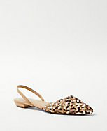 Woven Leather Slingback Flats carousel Product Image 1