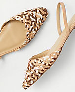 Woven Leather Slingback Flats carousel Product Image 2