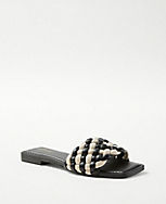 Woven Puffy Leather Slide Sandals carousel Product Image 1