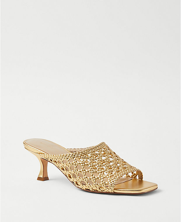 Woven Leather Mule Sandals