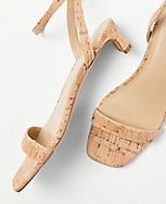 Cork Blade Heel Ankle Strap Sandals carousel Product Image 2