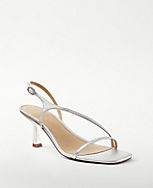 Asymmetrical Strappy Leather Sandals carousel Product Image 1