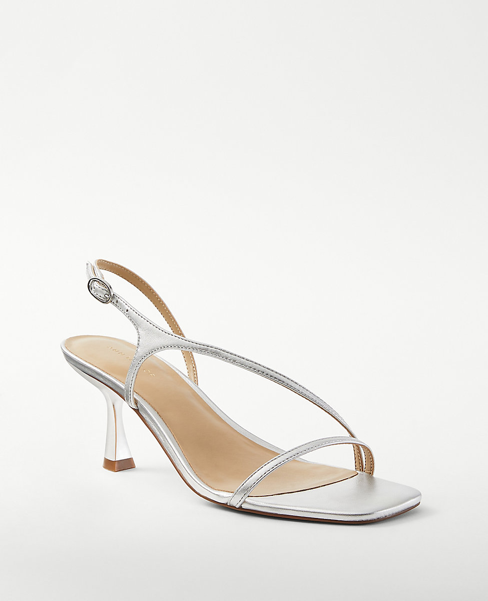 Asymmetrical Strappy Leather Sandals
