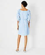 Striped Puff Sleeve Wrap Dress carousel Product Image 2
