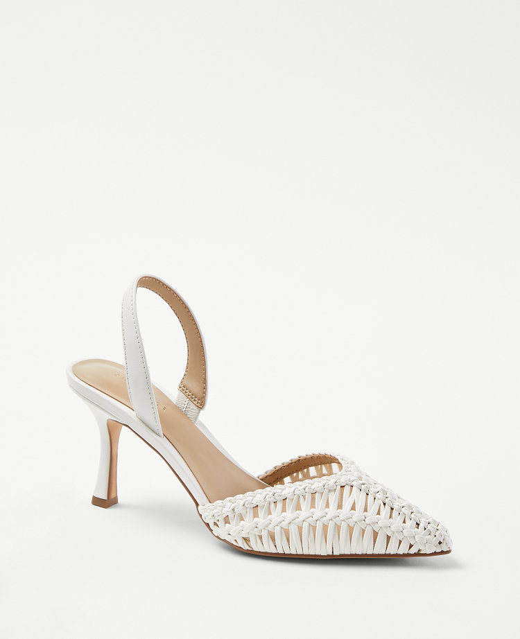 Woven Slingback Pumps