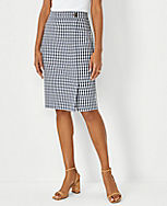 Plaid Button Front Pencil Skirt carousel Product Image 1