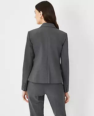 The Petite Notched One Button Blazer in Seasonless Stretch carousel Product Image 2
