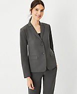 The Petite Notched Two Button Blazer in Seasonless Stretch carousel Product Image 1