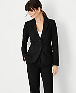 The Petite Notched Two Button Blazer in Seasonless Stretch carousel Product Image 1