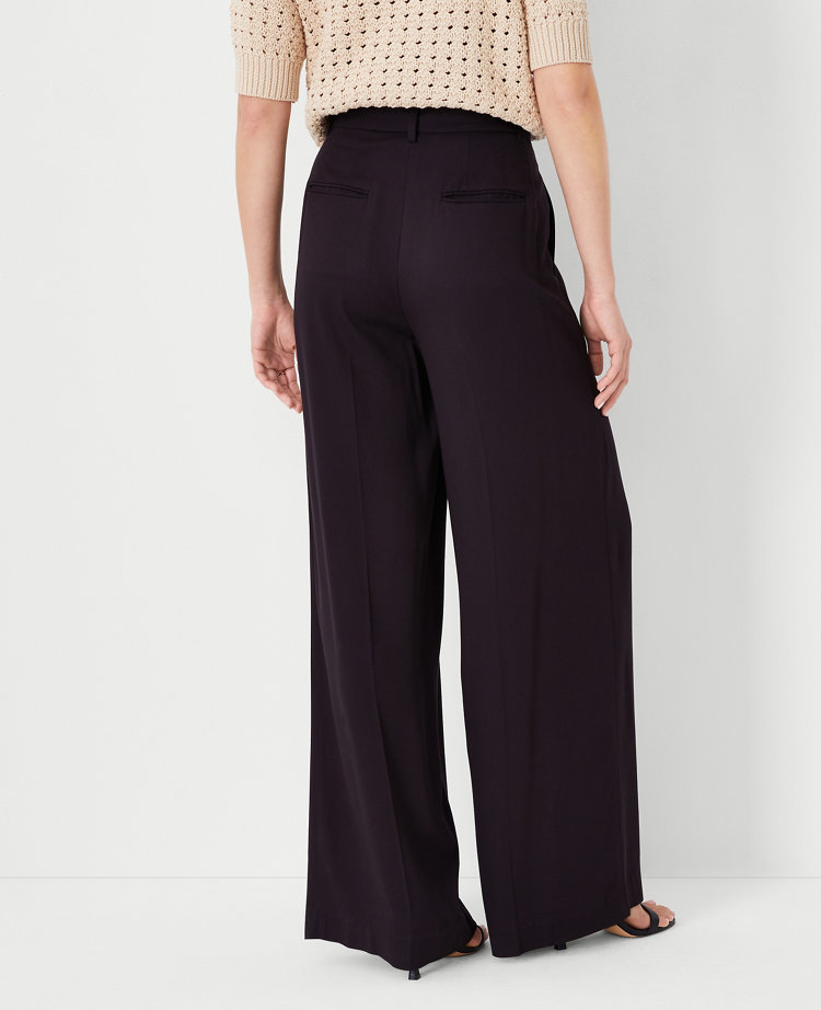 Ann Taylor The Pleated Wide Leg Pant Black Women's