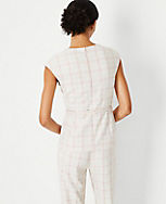 The Belted Envelope Boatneck Top in Plaid carousel Product Image 2