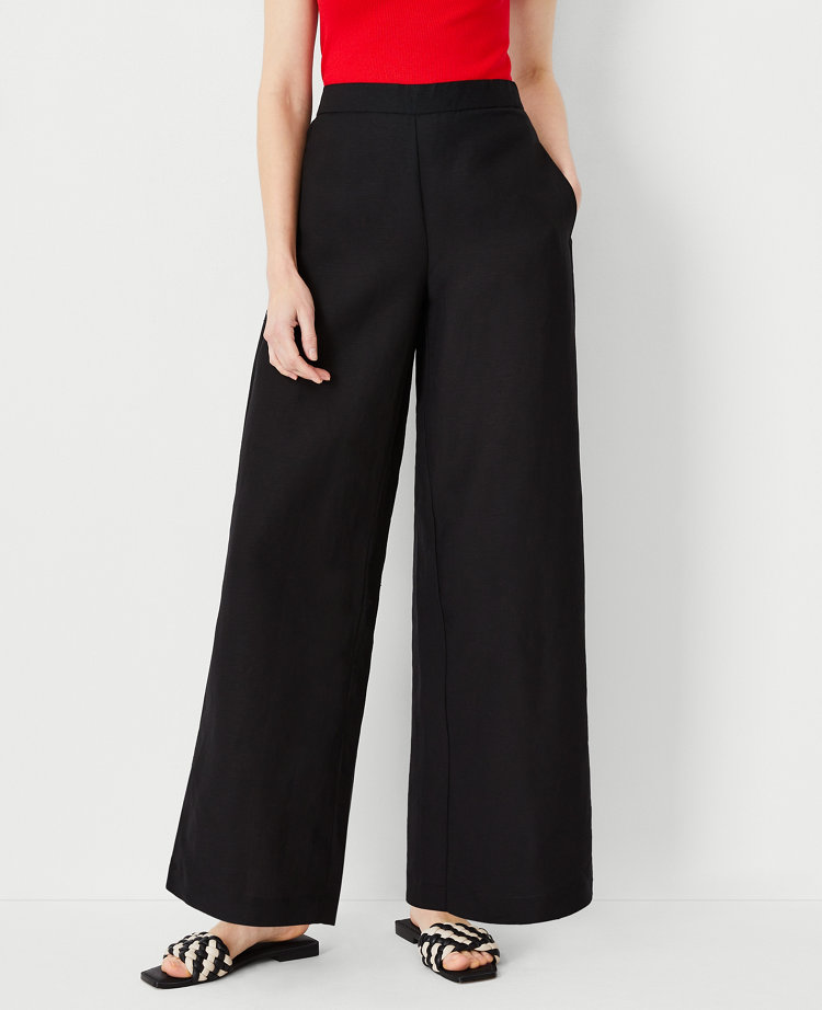 The Pull On Palazzo Pant in Linen Blend